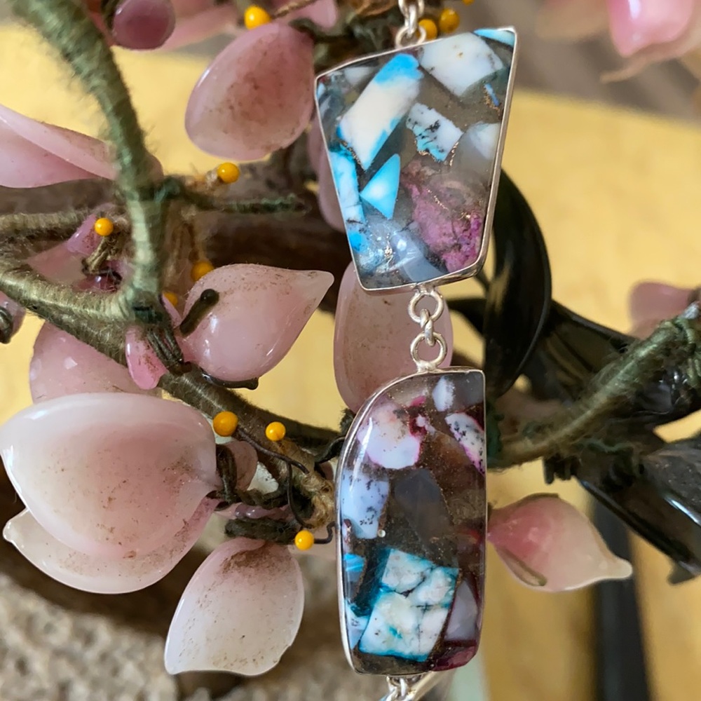 Vintage 925 dendrite opal bracelet